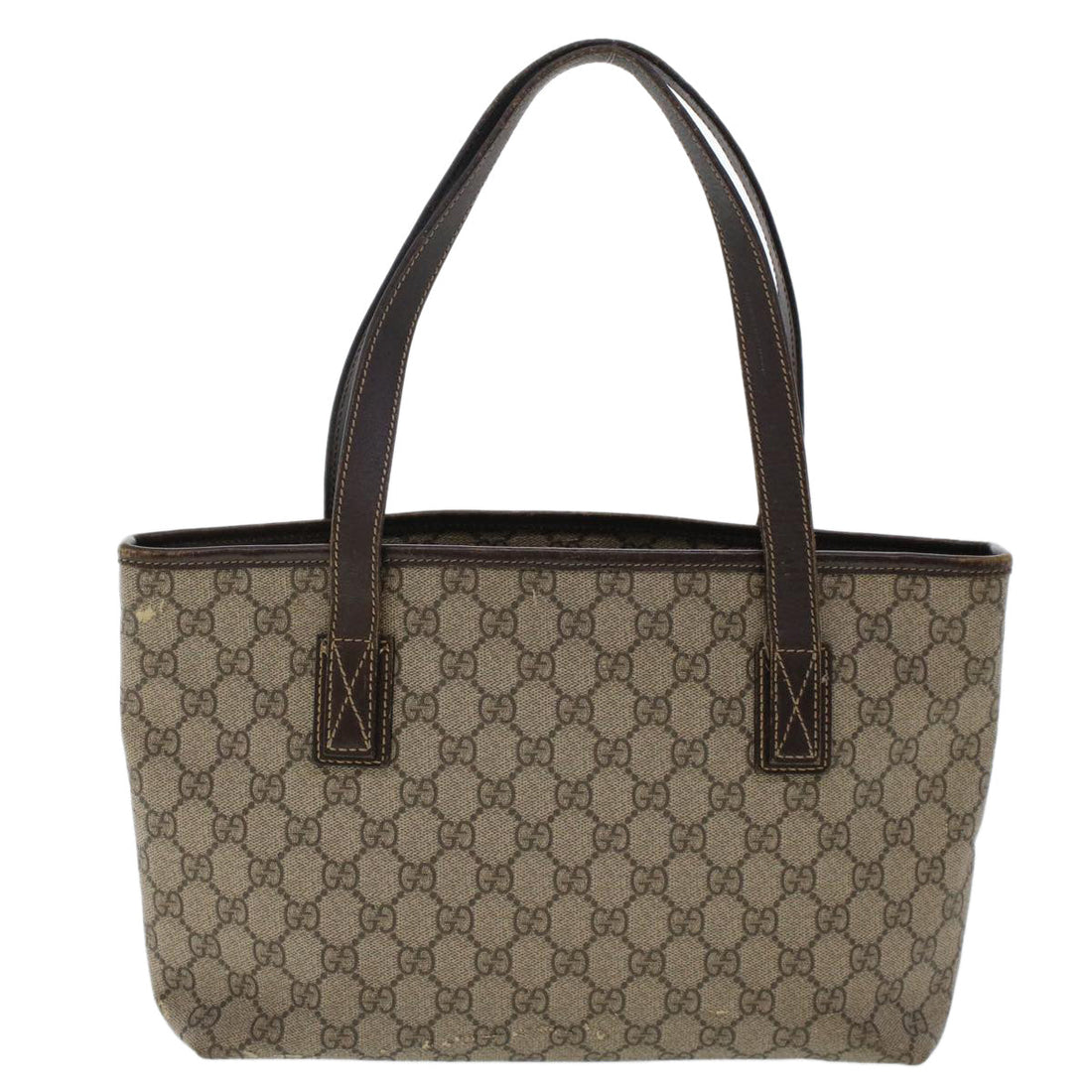 GUCCI GG Canvas Tote Bag PVC Leather Beige 211138  ac1991