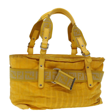 FENDI Zucca Canvas Hand Bag Yellow Auth ac2820