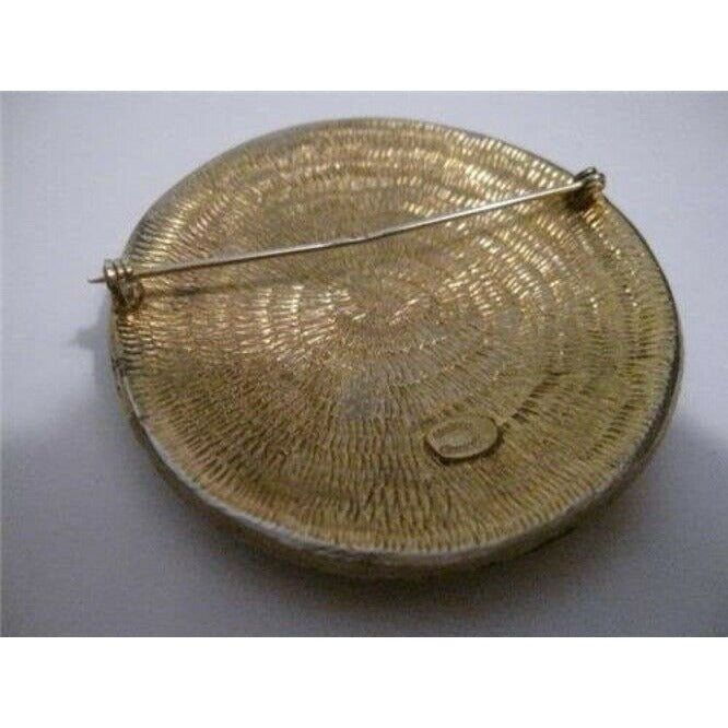 Art Deco Large Geometric Green Bakelite Goldtone Brooch by Hattie Carnegie