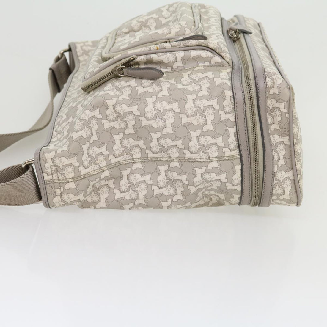 Celine Salky Pattern Shoulder Bag Ai Tominaga PVC Leather Gray  ac919