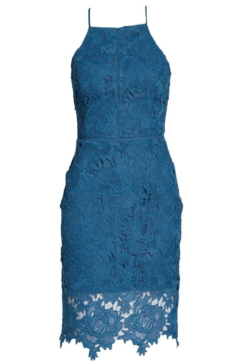 Farrah Lace Dress Shadow Blue