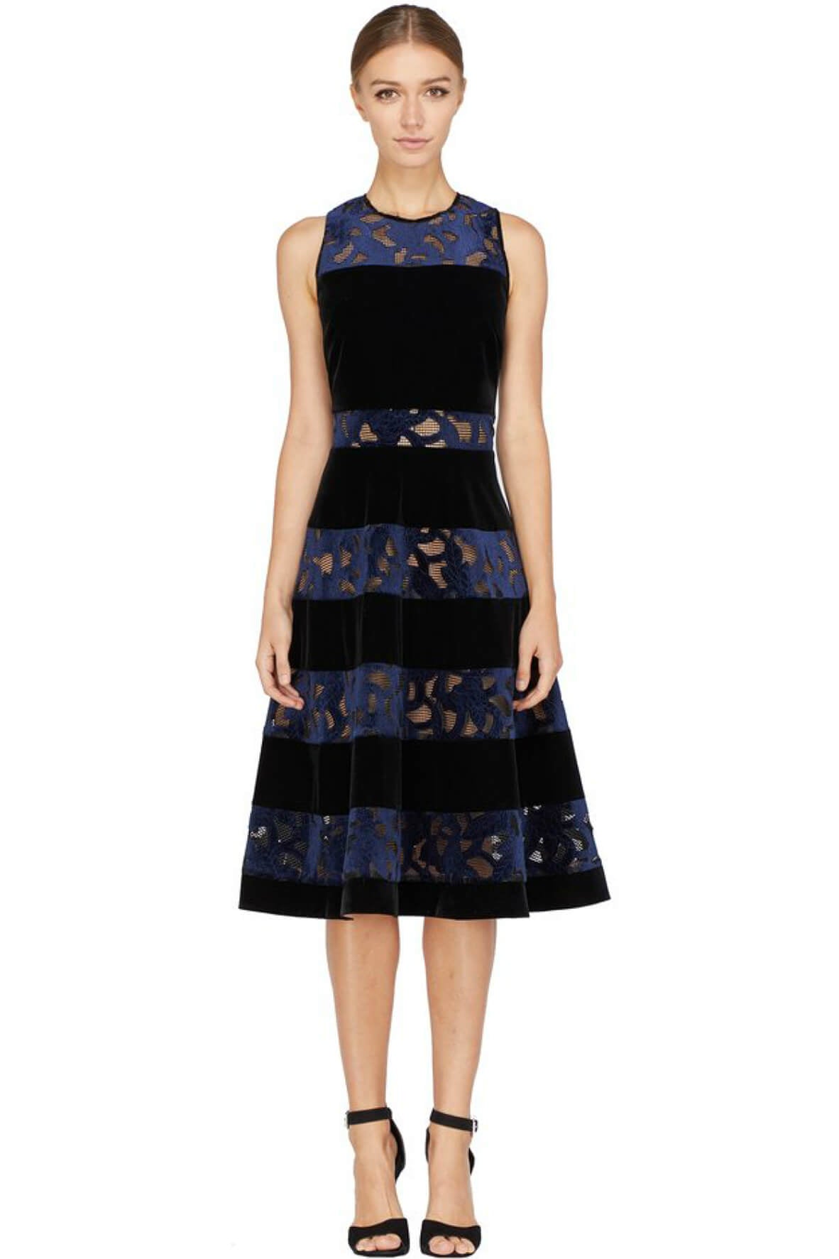 Skyler Woven Velvet Lace Fit & Flare