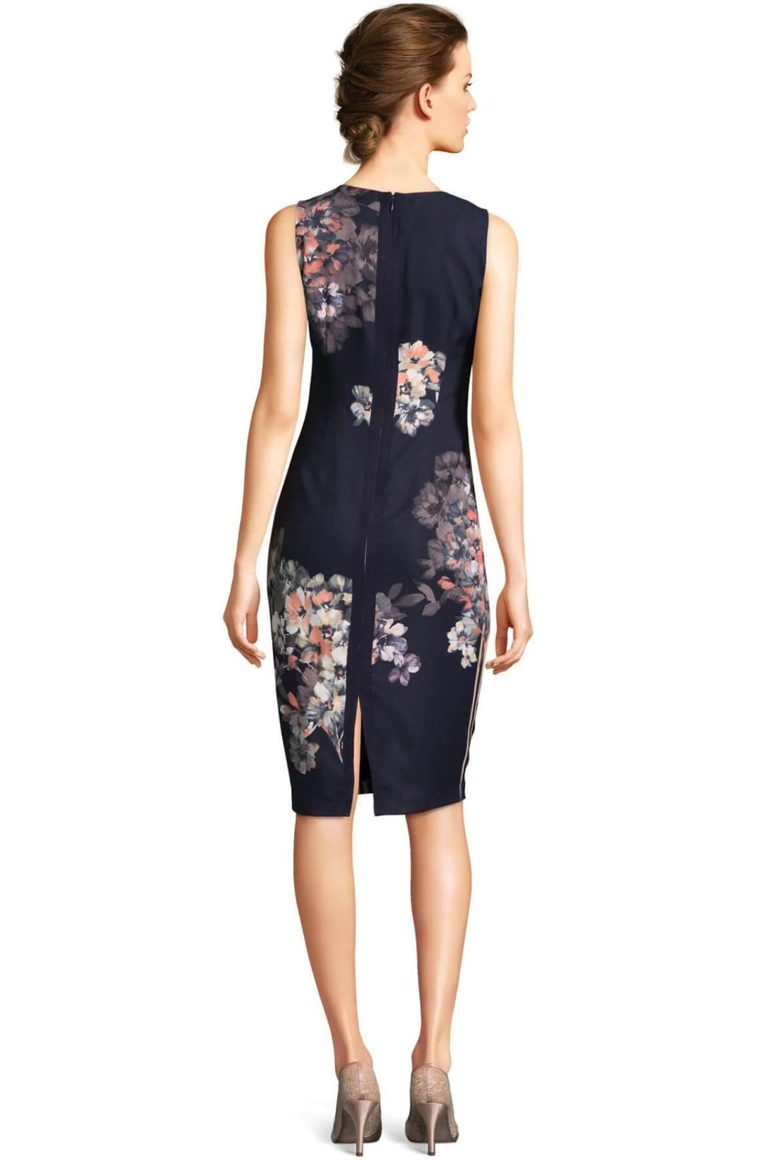 Linear Garden Sheath Midi Dress