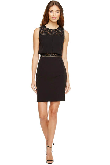 Crepe and Lace Cocktail Dress