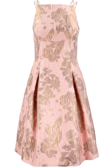 Halter Jacquard Cocktail Dress