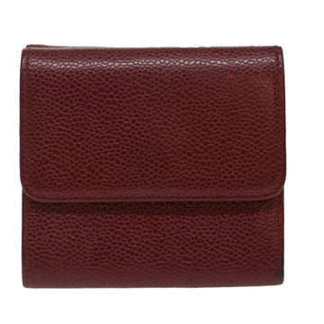 Chanel Wallet Caviar Skin Red CC  am3885