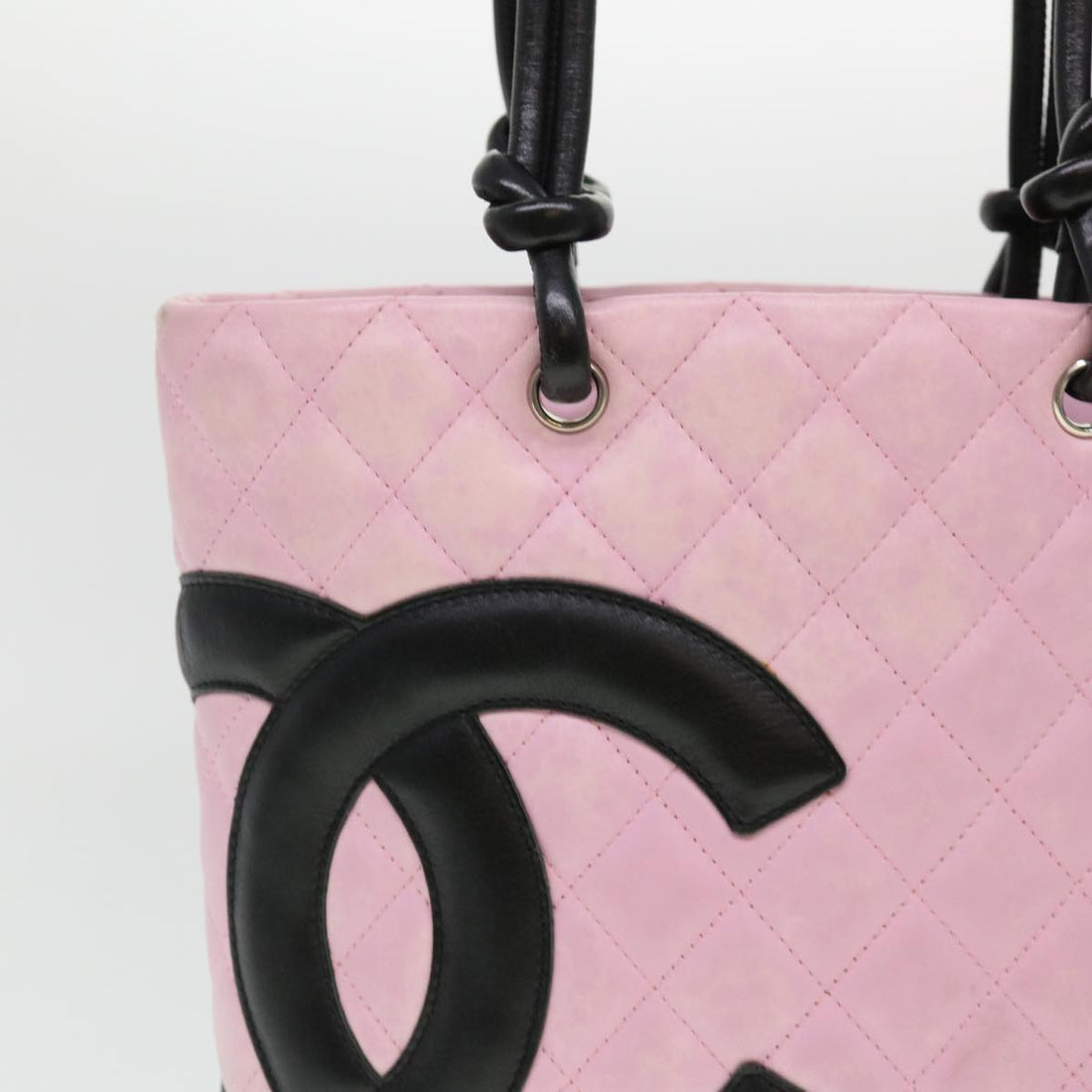 CHANEL Cambon Line Shoulder Bag Caviar Skin Pink CC Auth am4029A