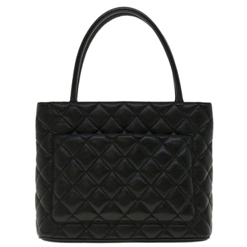 CHANEL Tote Bag Caviar Skin Black CC Auth am4270A