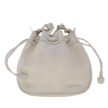 GUCCI Shoulder Bag Leather White  am4457