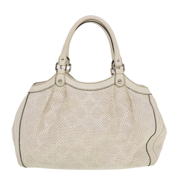 GUCCI Diamante GG Canvas Hand Bag Leather White 211944  am4493