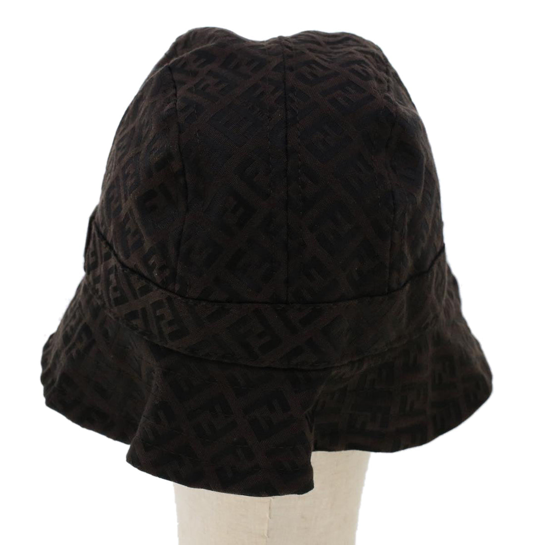 FENDI Zucchino Canvas Hat M Brown Auth am4612