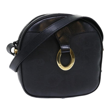 CHRISTIAN DIOR Trotter Canvas Shoulder Bag Black Auth am4872