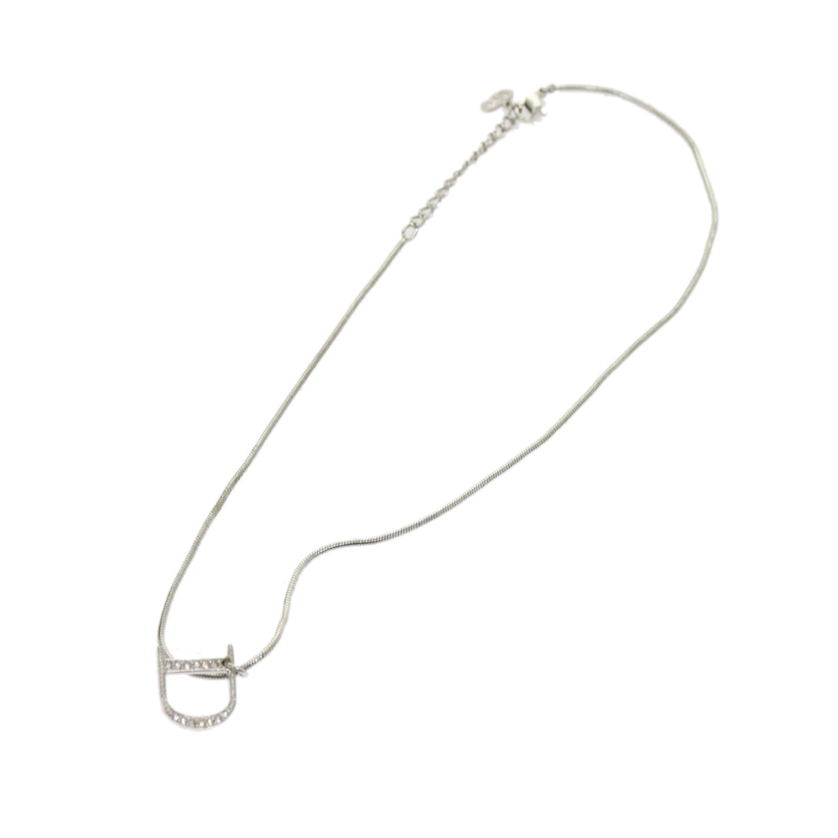 CHRISTIAN DIOR Necklace metal Silver Auth am5461