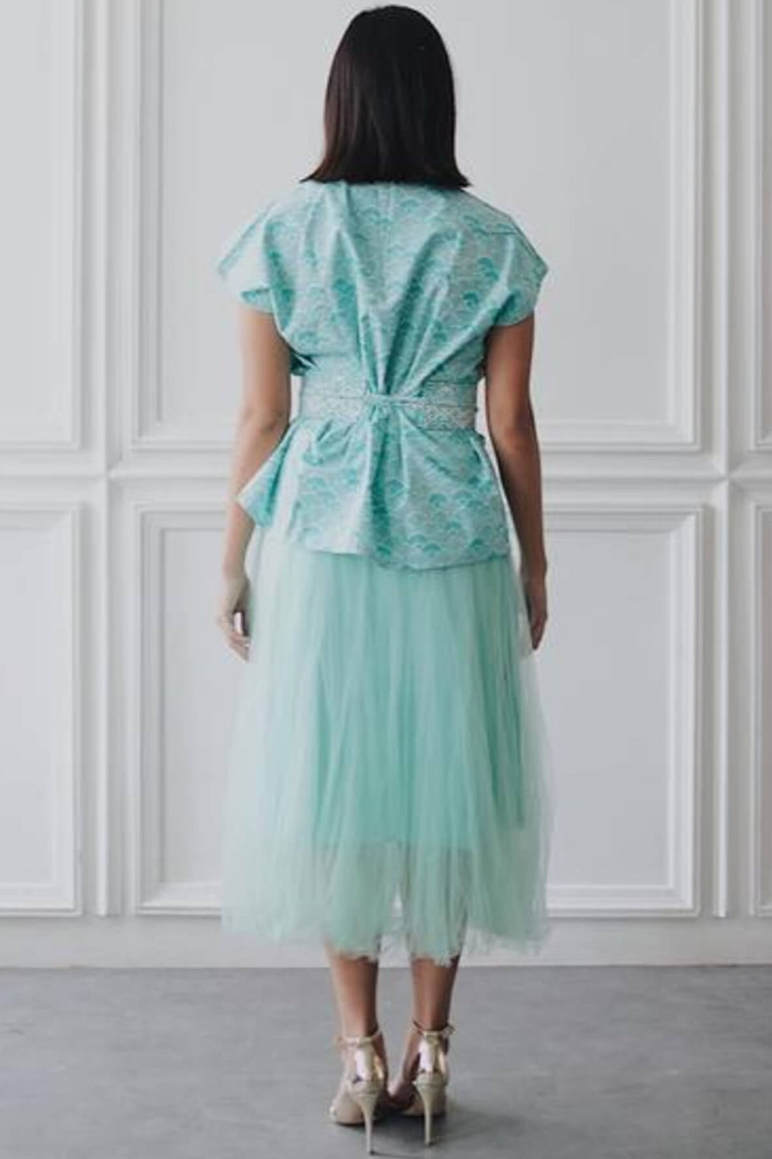 Seigaiha Sleeve Top Mint