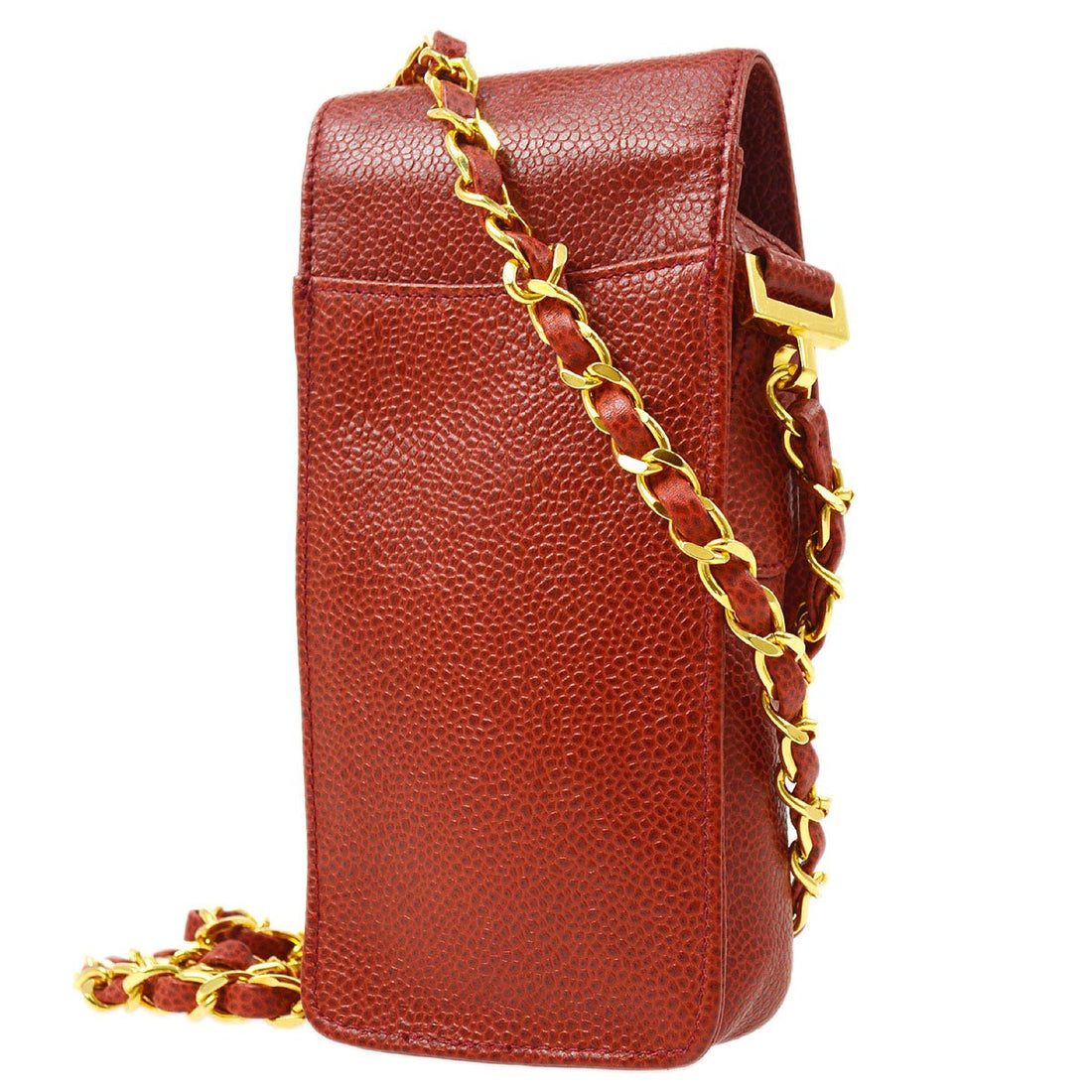 CHANEL 1994-1996 Red Caviar Phone Case ao28621