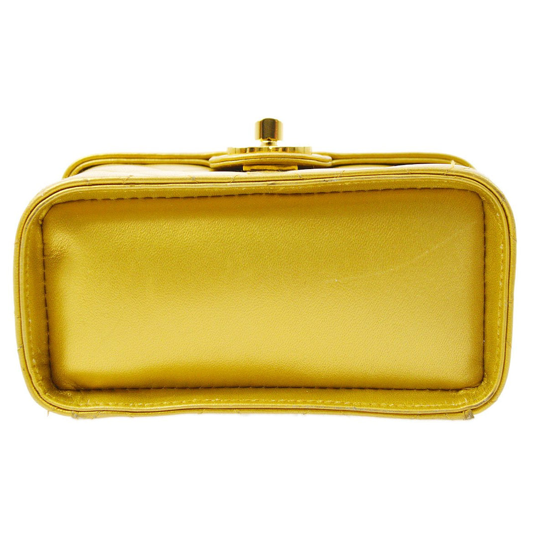CHANEL 1991-1994 Gold Lambskin Vanity Shoulder Bag ao28945