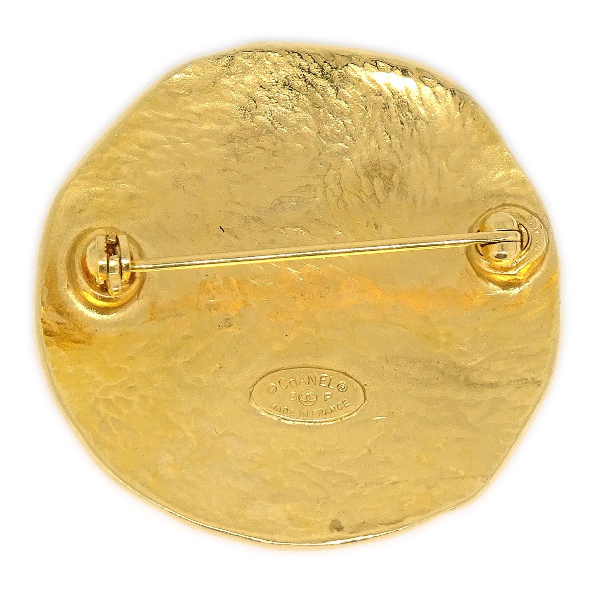 CHANEL 1998 Medallion Brooch Pin Gold ao29817