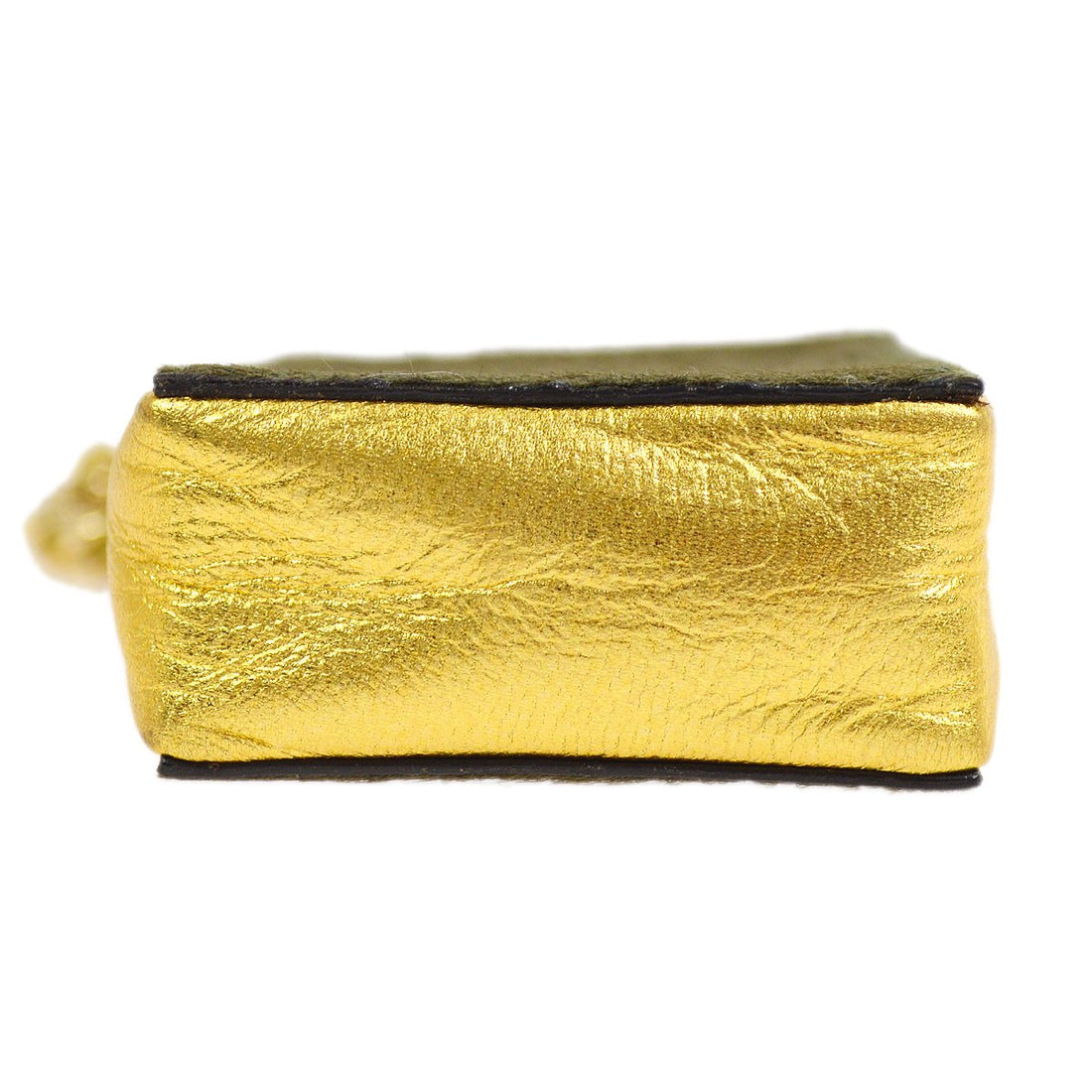 CHANEL 2001 Chain Mini Shoulder Pochette Pony Hair Khaki