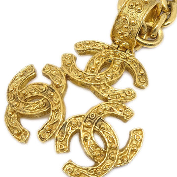 CHANEL Triple Charm Gold Chain Pendant Necklace 94A AO34614