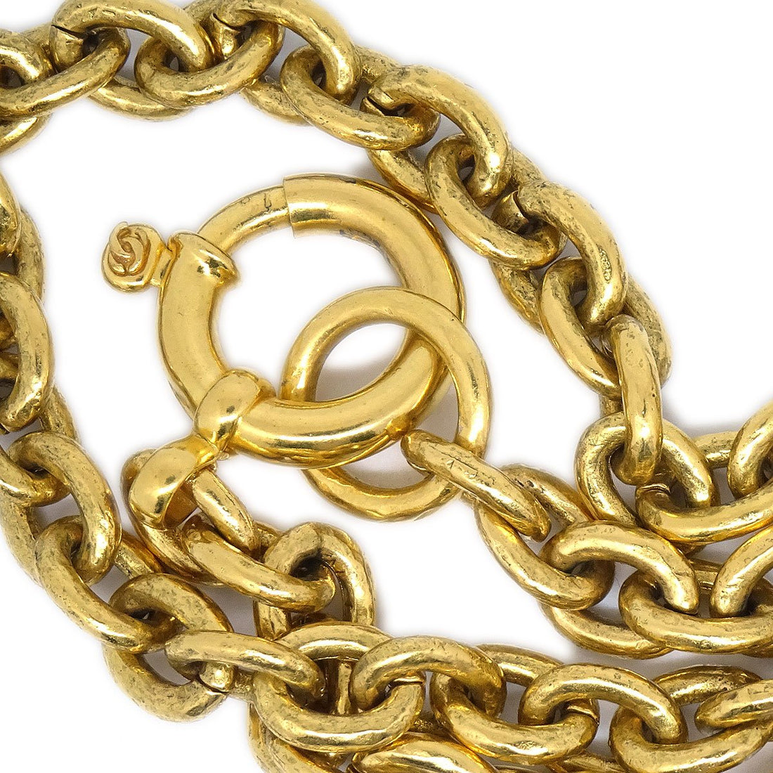 CHANEL Triple Charm Gold Chain Pendant Necklace 94A AO34614