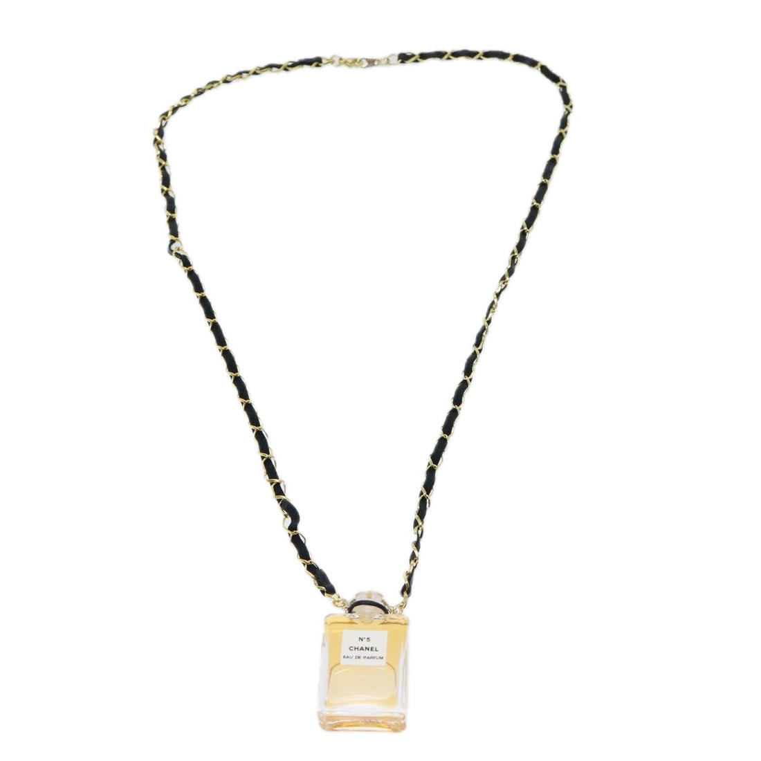 CHANEL Perfume Necklace Gold CC Auth ar11600B