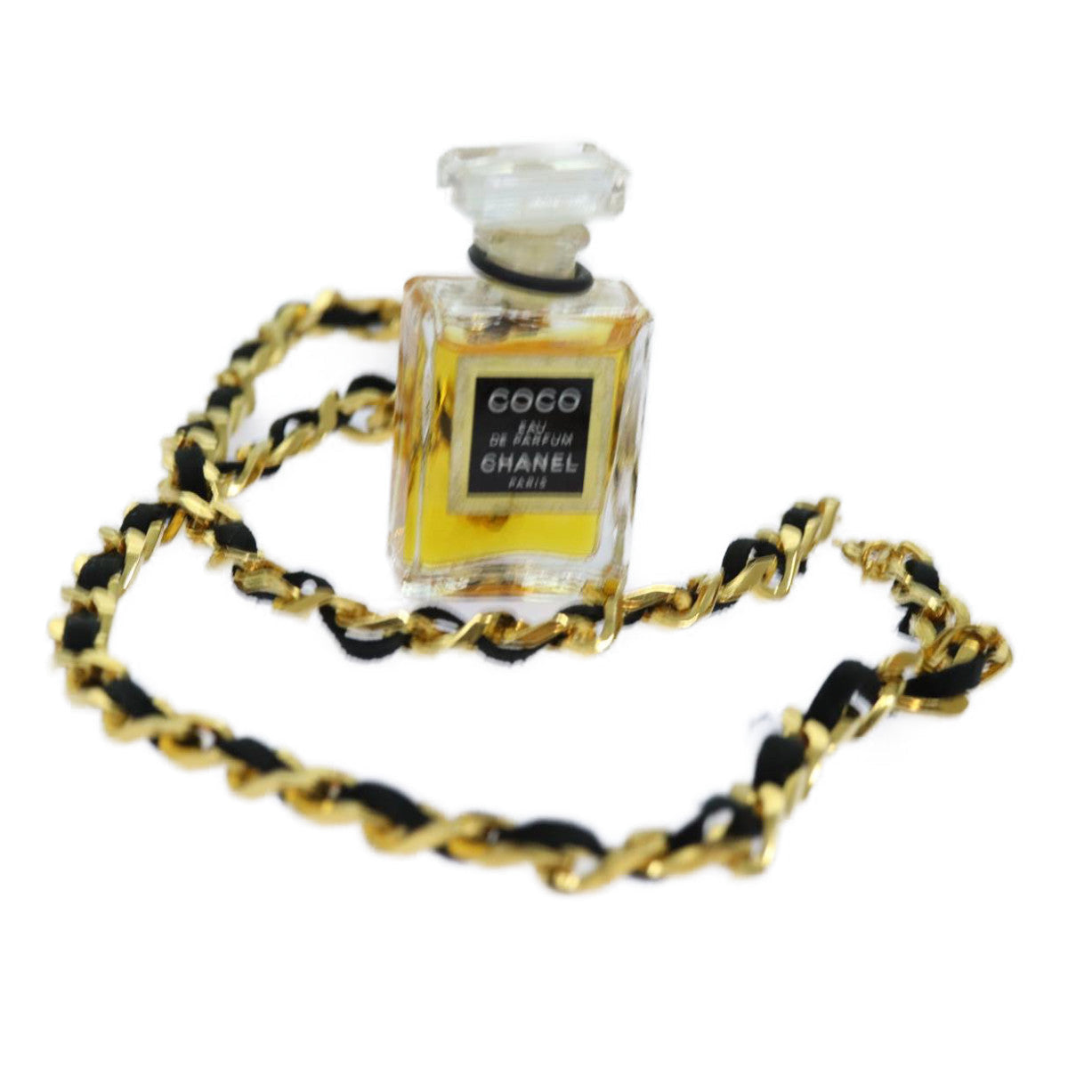 CHANEL Perfume Necklace Gold CC Auth ar11606B