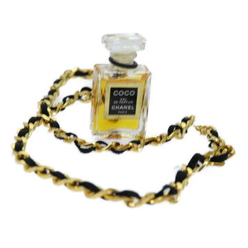 CHANEL Perfume Necklace Gold CC Auth ar11606B