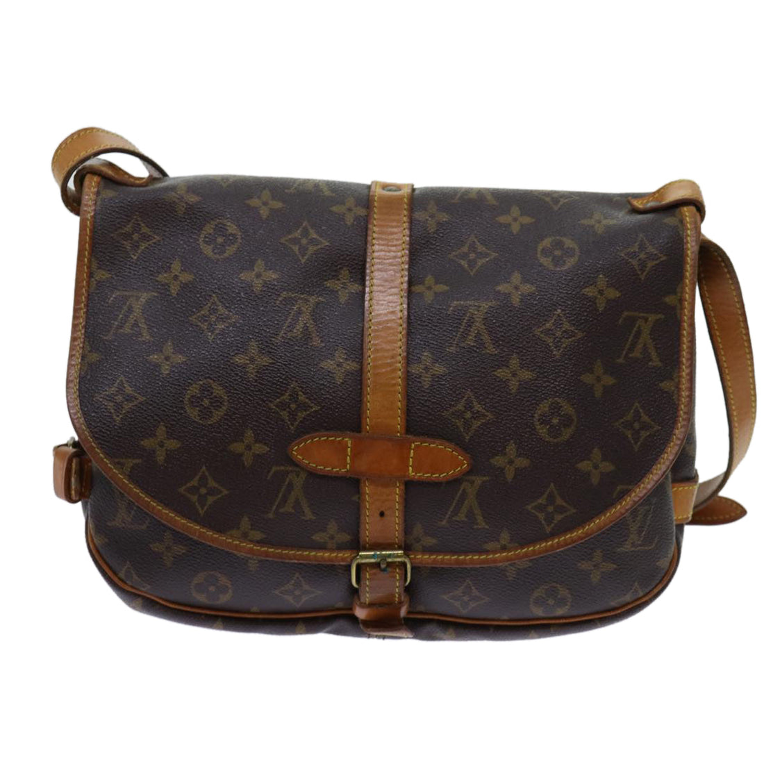 LOUIS VUITTON Monogram Saumur 30 Shoulder Bag M42256 LV Auth ar11621B