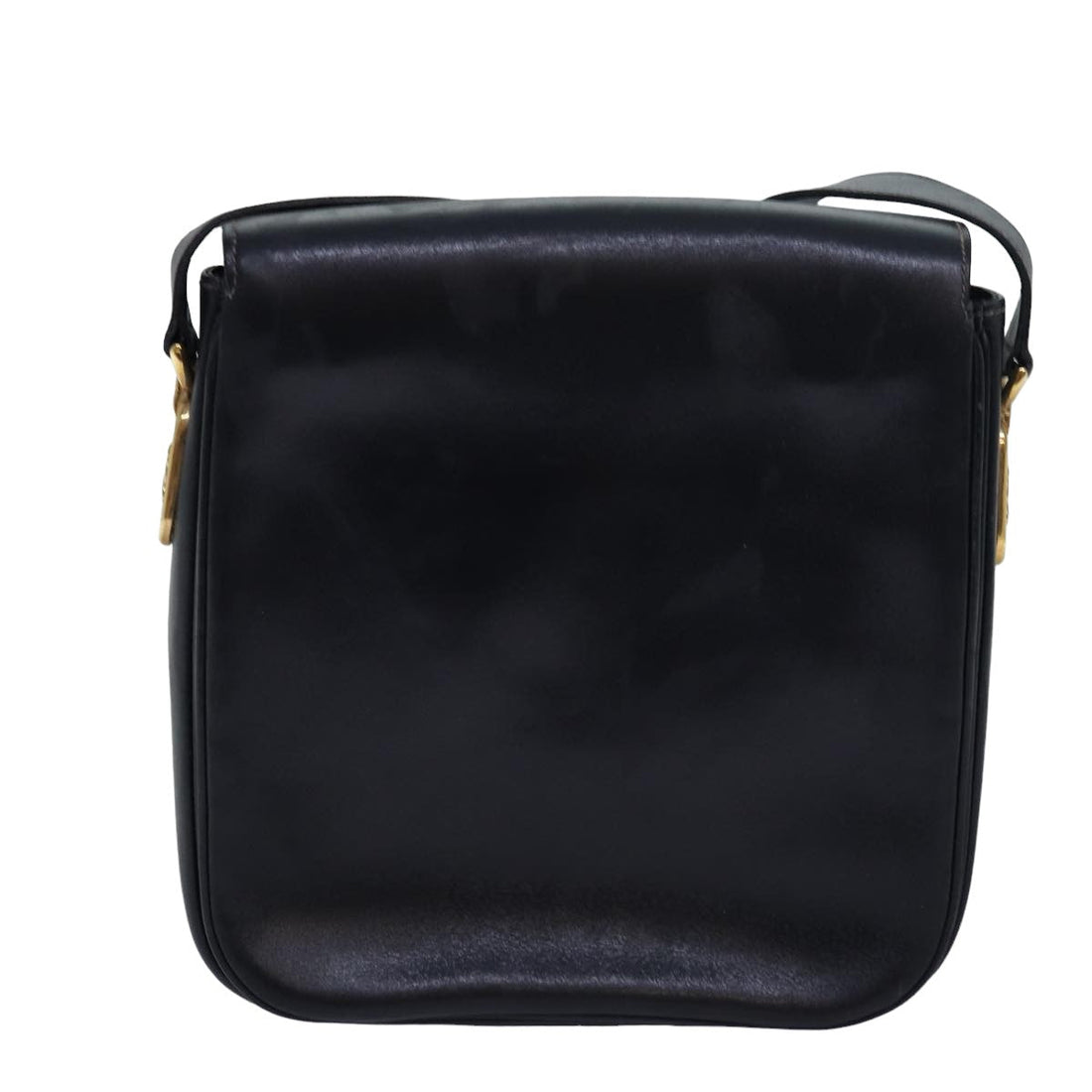 CELINE Shoulder Bag Leather Black Auth ar12071