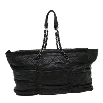 Chanel Chain Matelasse Tote Bag Lamb Skin Black CC Auth ar7246A
