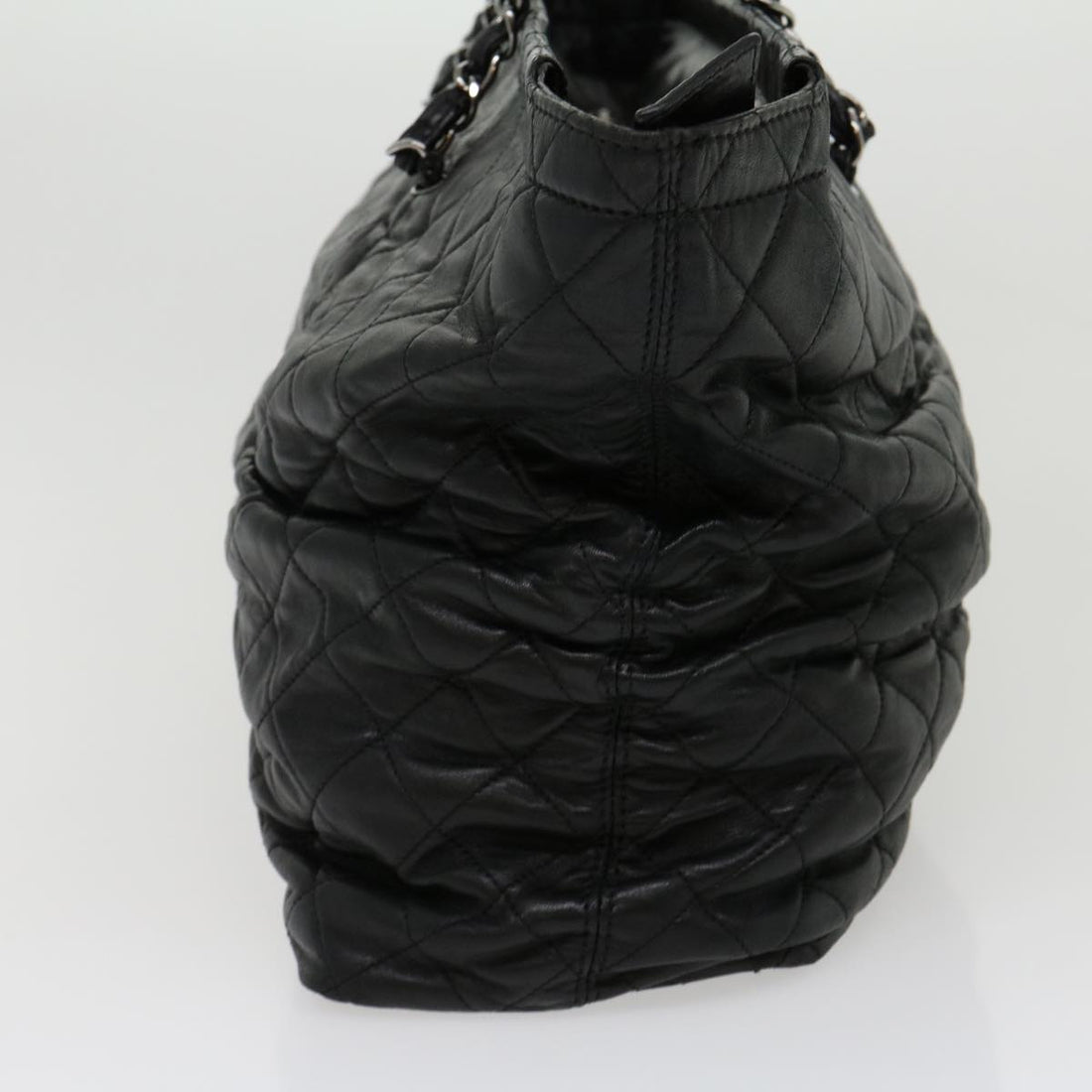 Chanel Chain Matelasse Tote Bag Lamb Skin Black CC Auth ar7246A