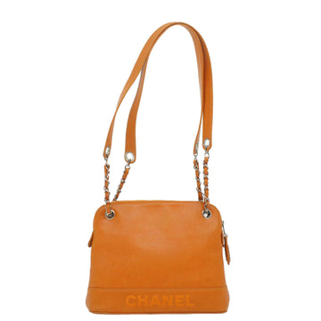 Chanel Chain Shoulder Bag Caviar Skin Orange CC  ar8526