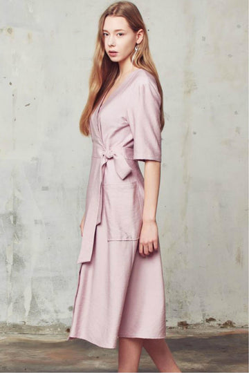 Pink Wrap Dress