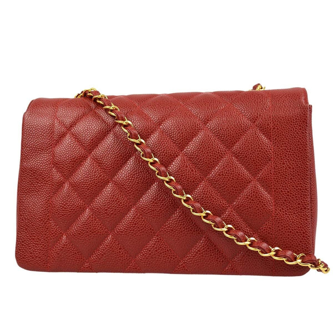 Chanel Red Caviar Medium Diana Shoulder