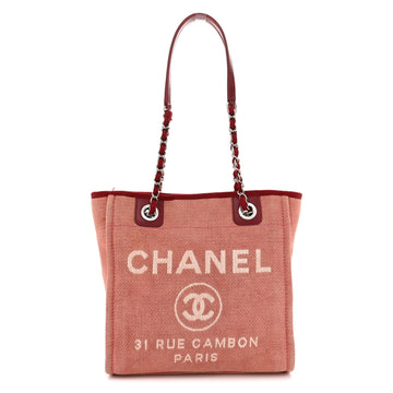 Chanel Canvas Mini Deauville Tote Red