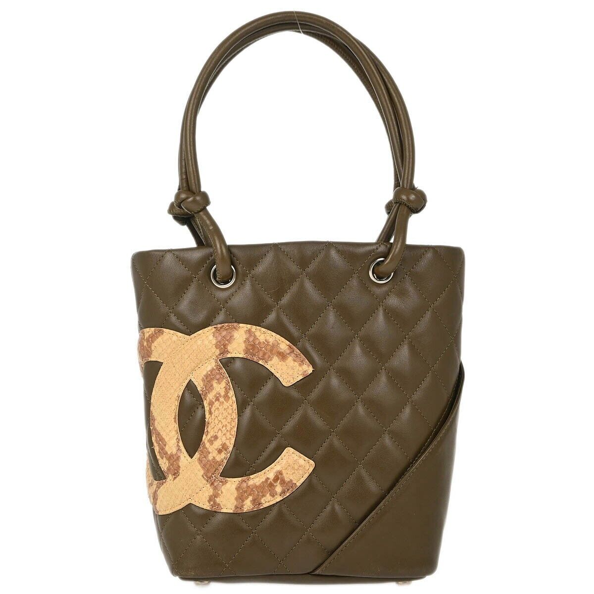Chanel Khaki Calfskin Cambon Ligne Tote