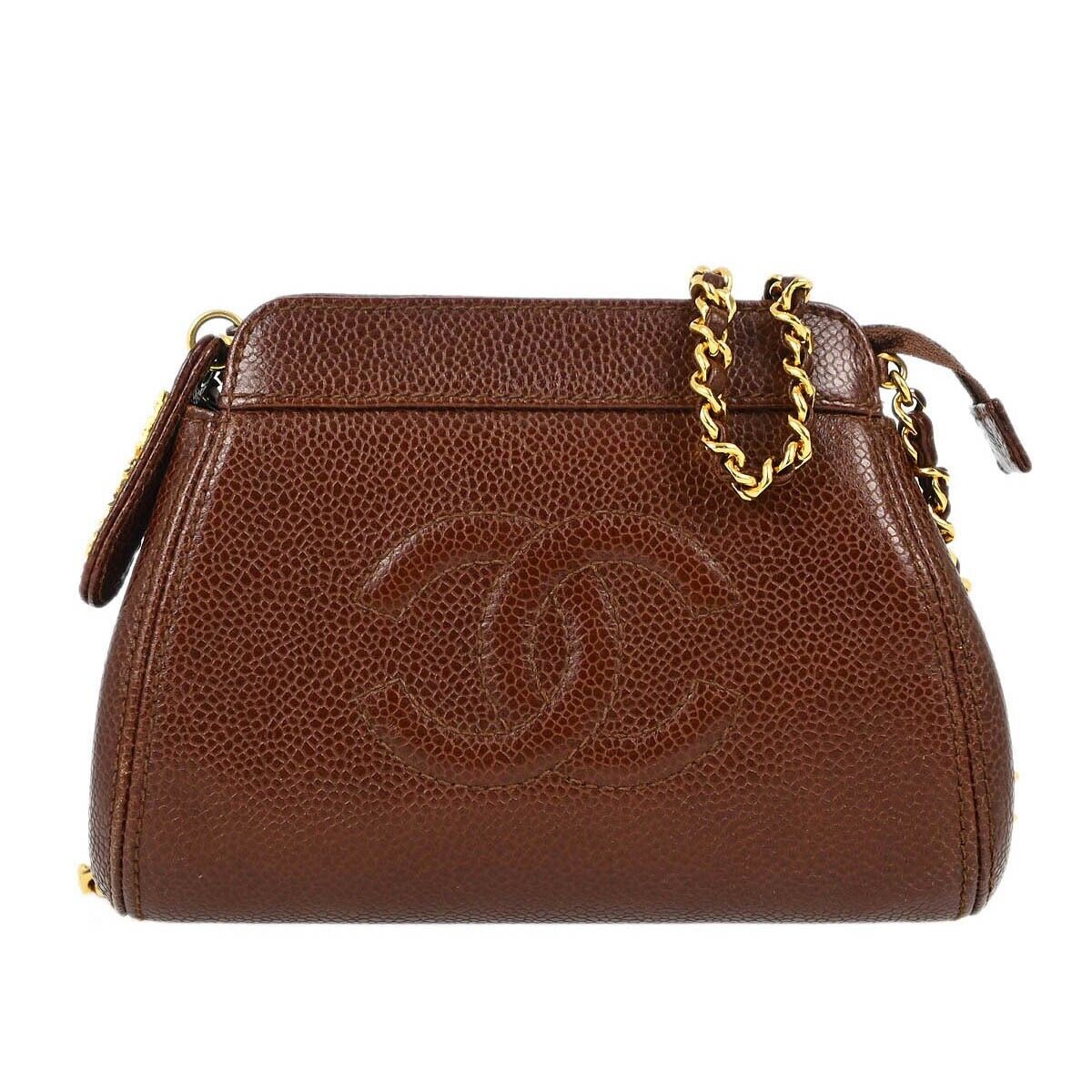 Chanel Brown Calfskin Chain Shoulder Bag