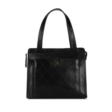 Chanel Cc Quilted Skin Tote Black