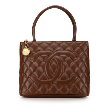 Chanel Caviar Medallion Tote Brown