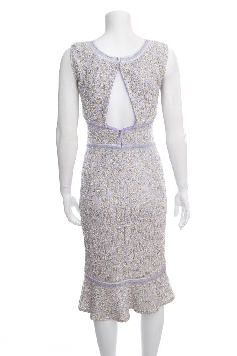 St John Purple Tweed Sleeveless Dress SZ 2