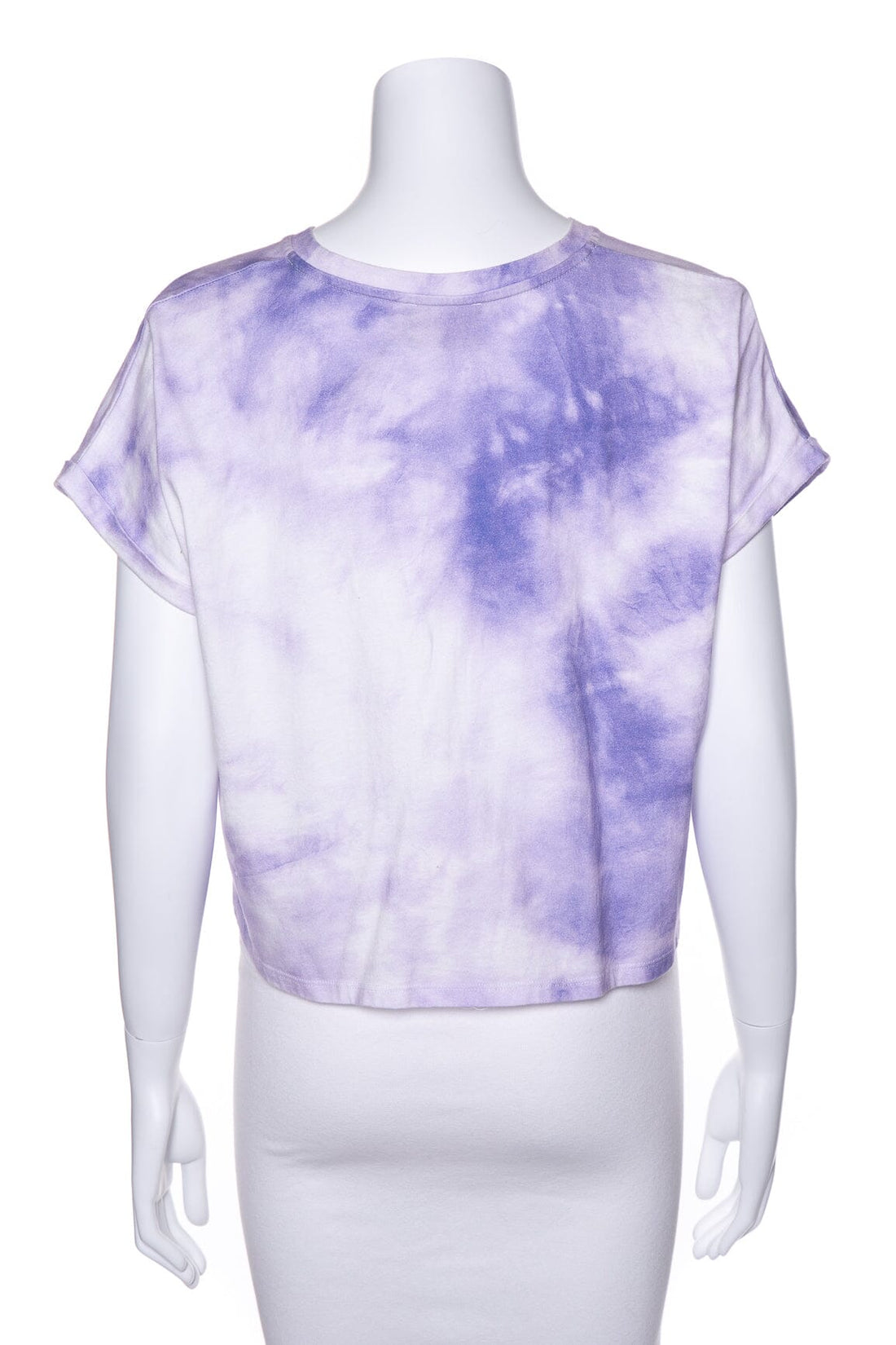 Balmain Purple Tie Dye Cropped T-Shirt SZ L