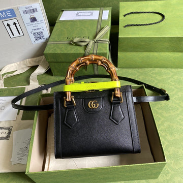 gg Diana Small Tote Bag Black For Womtlm 8in/20cm gg ?702732 U3ZDT 1260