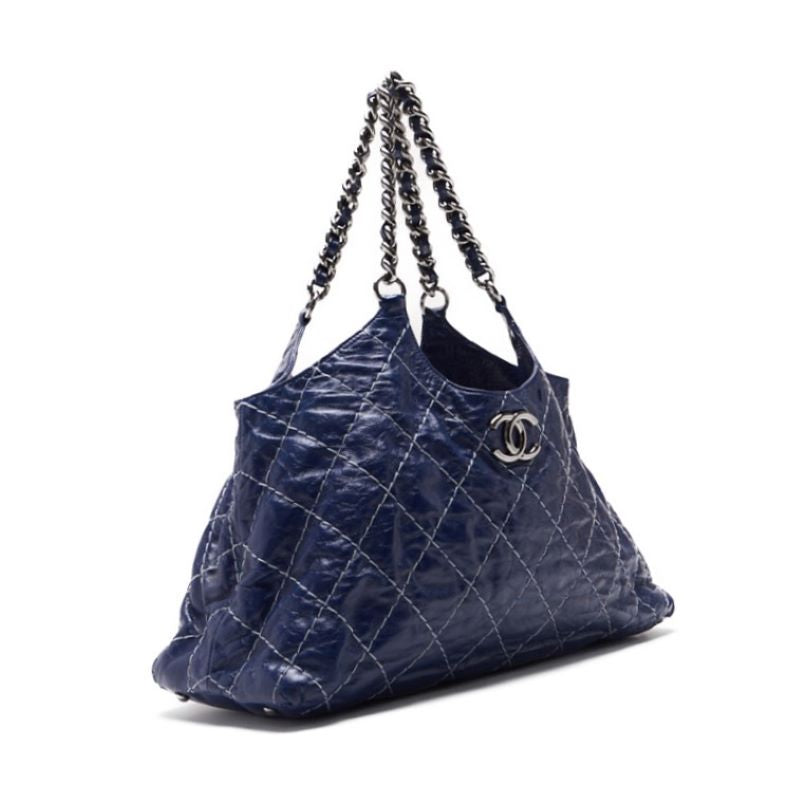 Chanel Wild Stitch Coco Double Tote Bag Vintage oneye x White (Silver G) Torch Bag Vertical Torch Bag  Bag Hybrid ? Delivery? Himalan Online