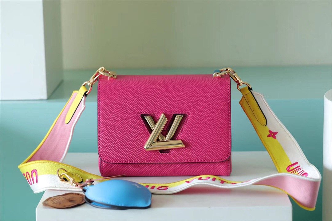 LV Twist MM Epi Pink For Womtlm,  Shoulder And Crossbody Bags 7.5in/19cm LV 