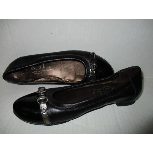 Attilio Giusti Leombruni Black Patent Toe Ballerina Flats Size Eu