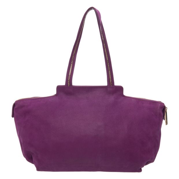 FENDI Suede Gold Zip Detail Shopper