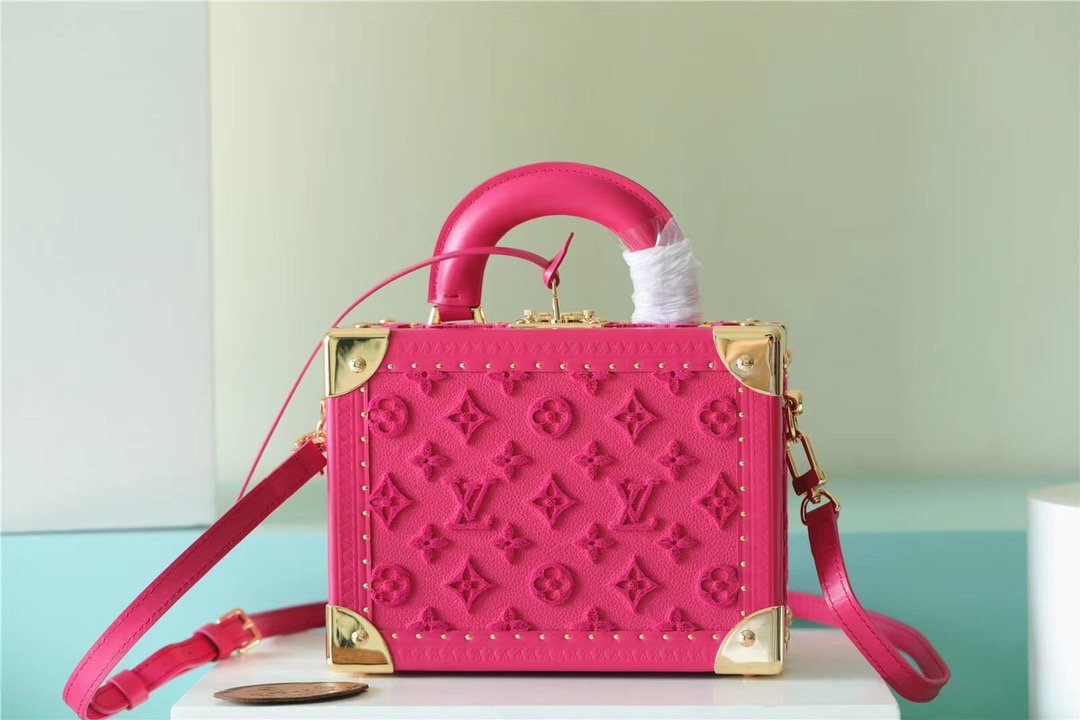 LV Valisette Tresor Monogram Empreinte Pink For Womtlm, Womtlm’s Bags, Shoulder And Crossbody Bags 9.4in/24cm LV