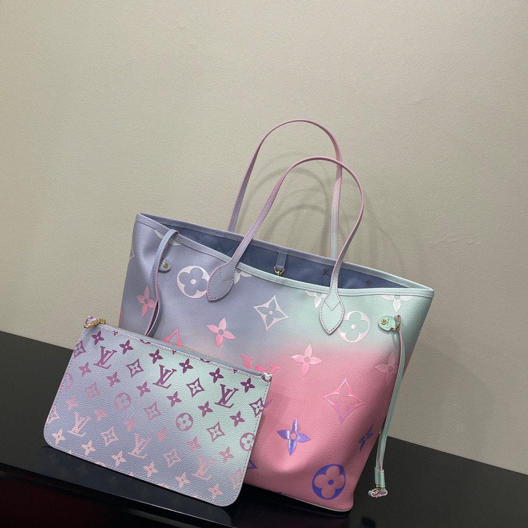 LV Neverfull MM Tote Bag Monogram Canvas Sunrise Pastel For Womtlm,  Shoulder Bags 12.2in/31cm LV M46077