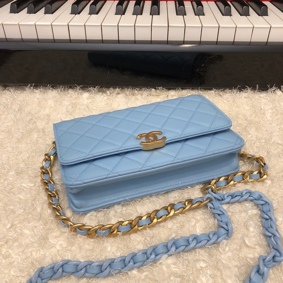 CHLOriginal Small Classic Flap Bag Gold Hardware Blue For Womtlm, Womtlm&#8217;s Handbags, Shoulder Bags 7.5in/19cm AP33814