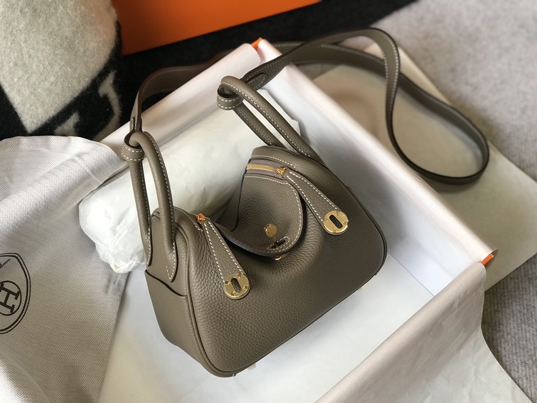 HM Lindy Mini Bag Brown With Gold Hardware For Womtlm, Womtlm’s Handbags, Shoulder And Crossbody Bags 7.5in/19cm